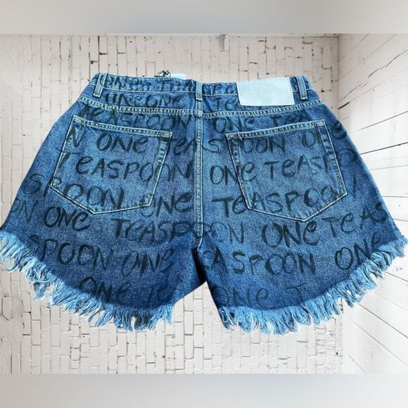 One-Teaspoon Bonitas High Waist Denim Shorts - Rosewood Sz 32 - Picture 4 of 11